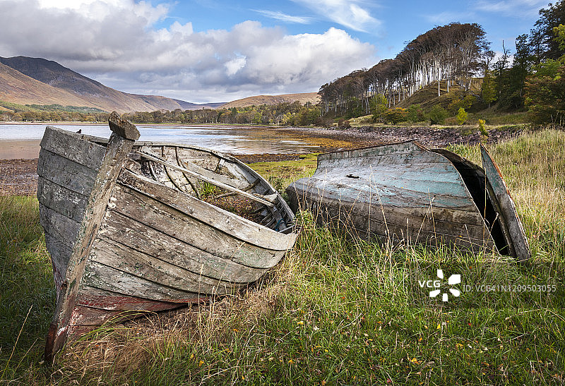 英国苏格兰Applecross的旧船图片素材