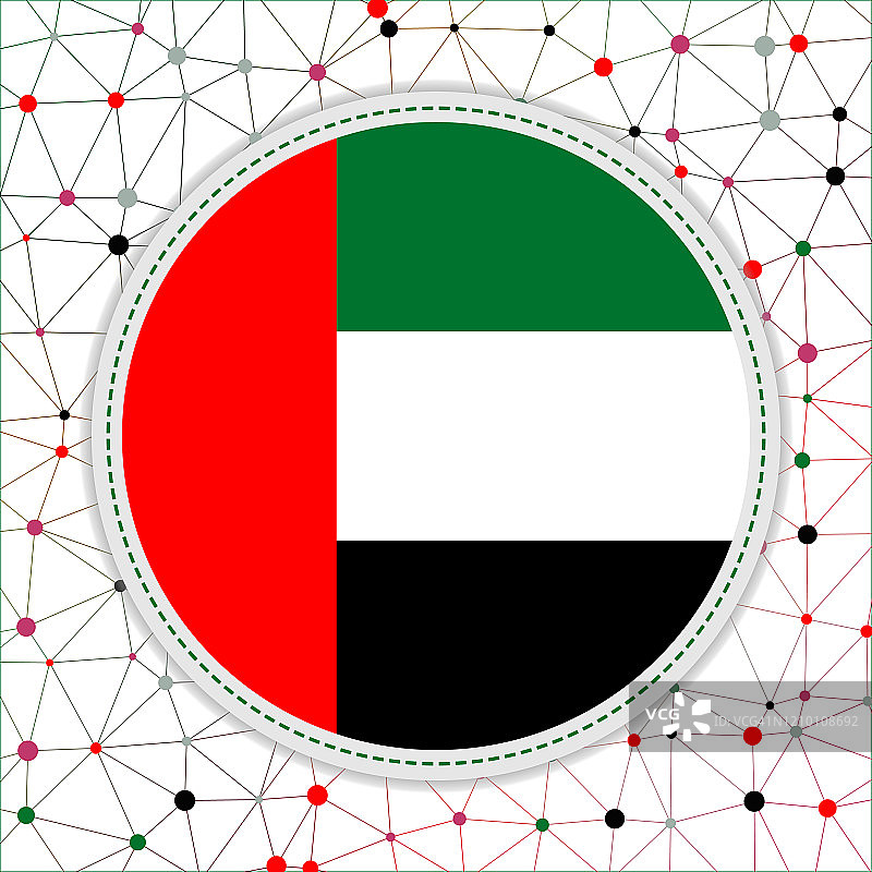 具有网络背景的阿联酋国旗。图片素材