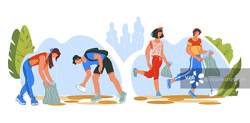 生态挑战理念——用跑步的人打出马拉松的旗帜图片素材