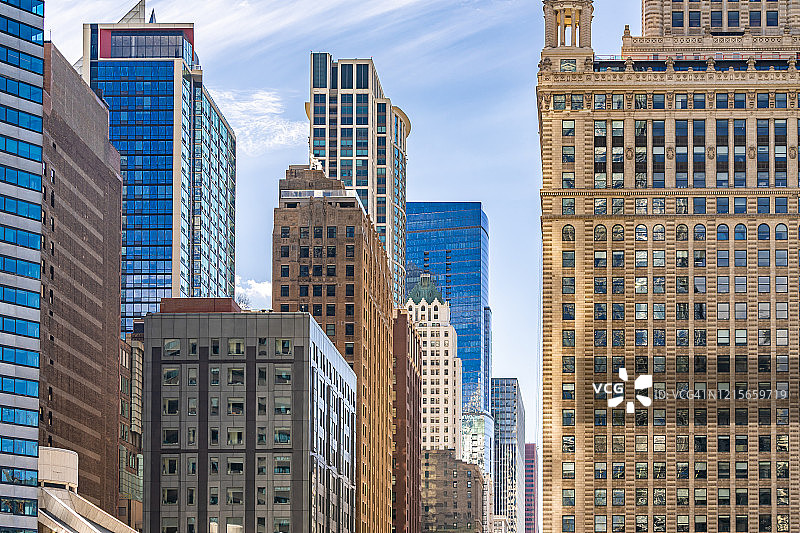 芝加哥的建筑天际线图片素材