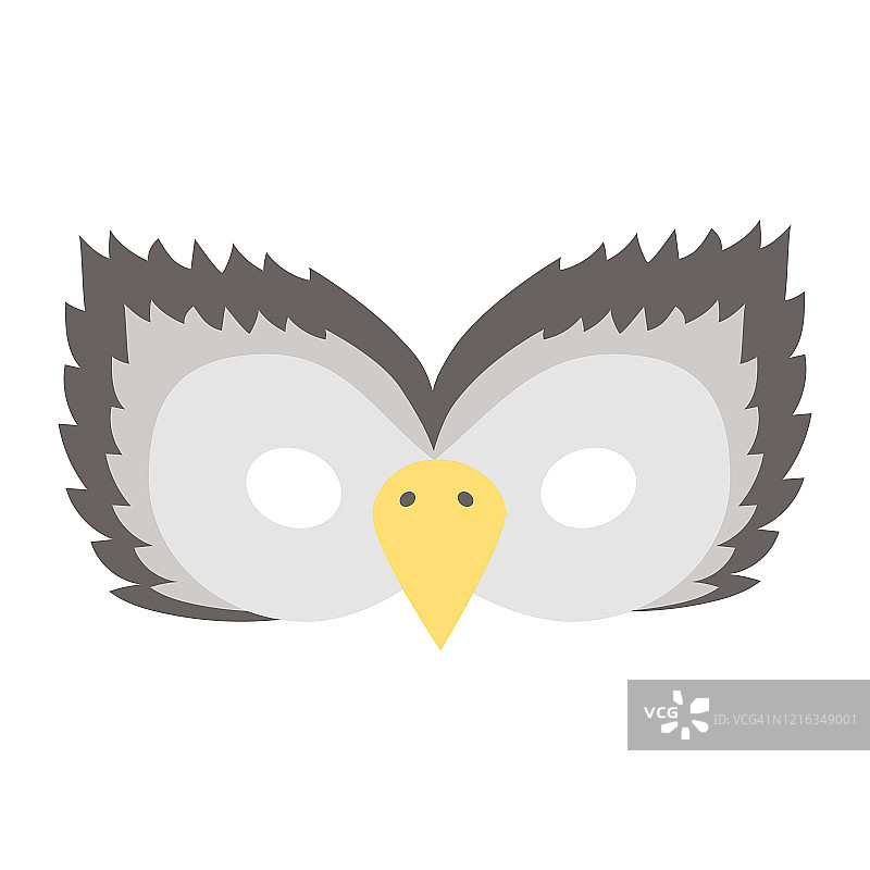 热带动物鸟鹰嘉年华面具插图。图片素材