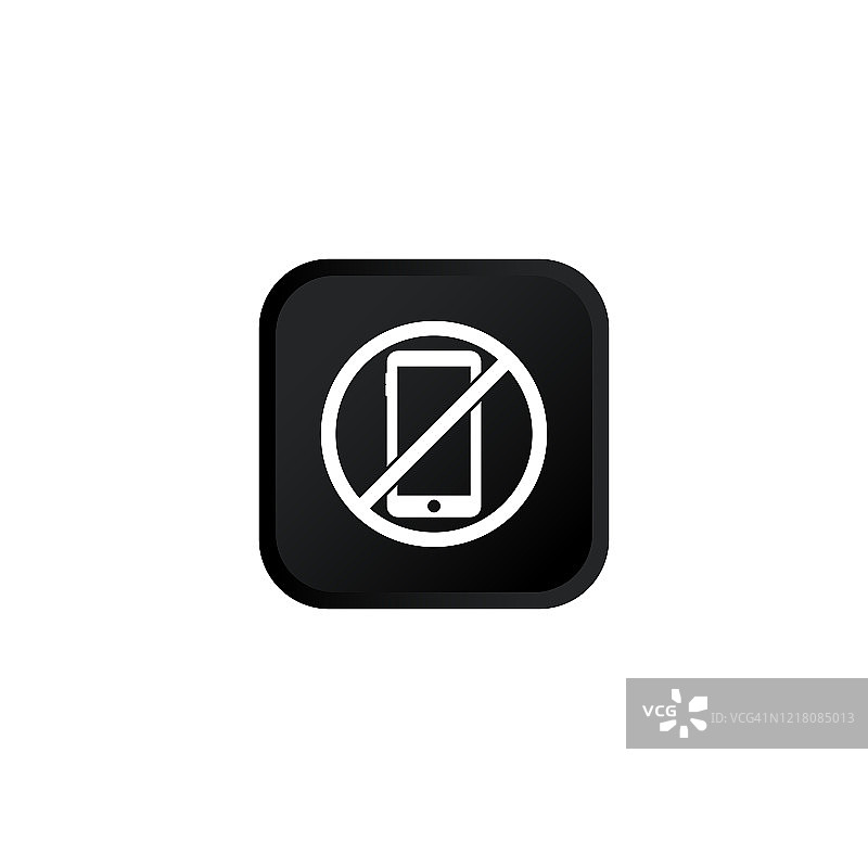 没有手机标志图标现代按钮设计黑色标志孤立在白色背景。向量EPS 10。图片素材