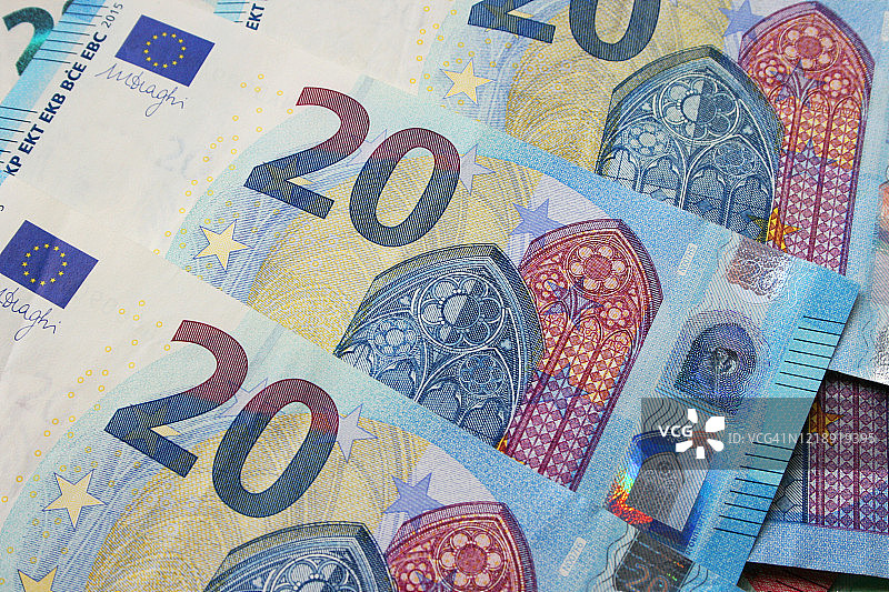 欧元纸币货币金融背景图片素材