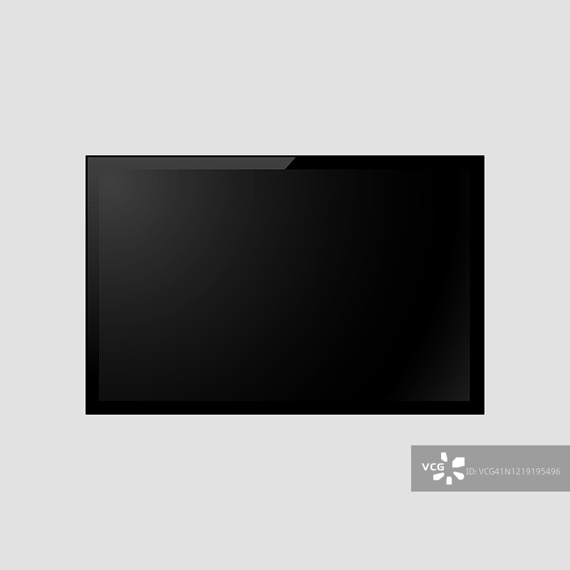 黑色液晶电视屏幕上没有图像的灰色背景图片素材