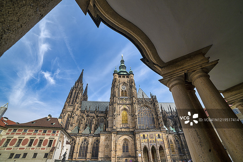 布拉格的捷克共和国。城堡内的圣维塔斯大教堂(had)图片素材