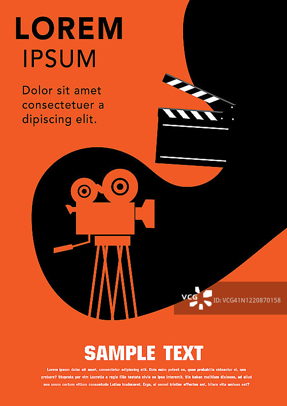 电影和电影现代复古海报的背景。图片素材