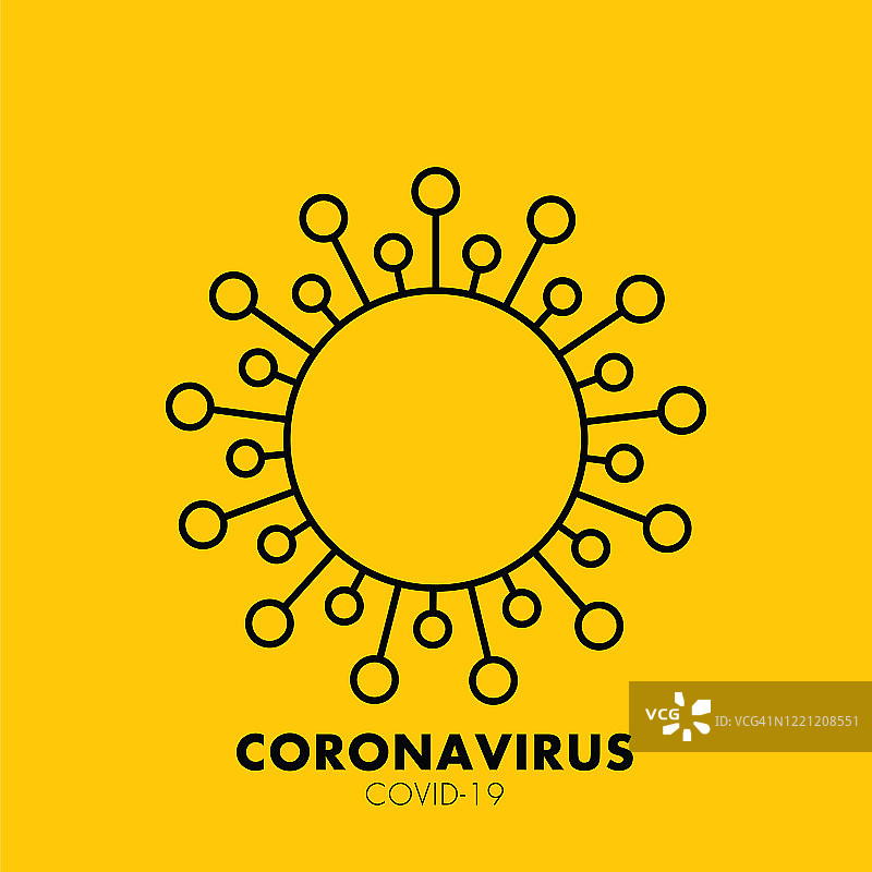 新型冠状病毒载体分离图标，冠状病毒。Covid-19图标库存插图图片素材