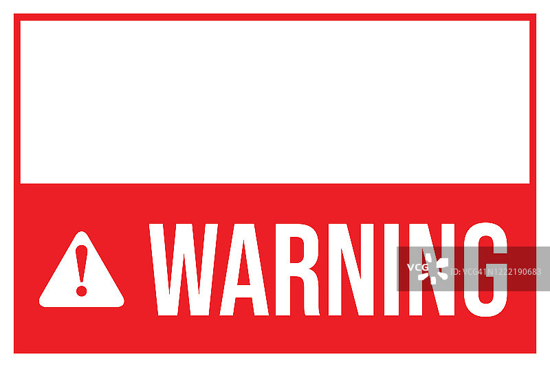 警告在一个红色标志向量插图图片素材