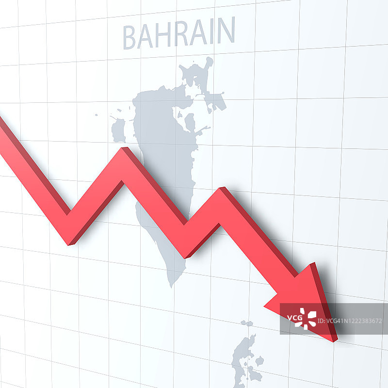 下落的红色箭头与巴林地图的背景图片素材