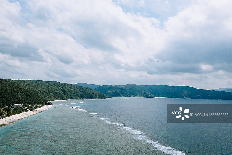珊瑚礁和热带岛屿，日本大岛天美图片素材
