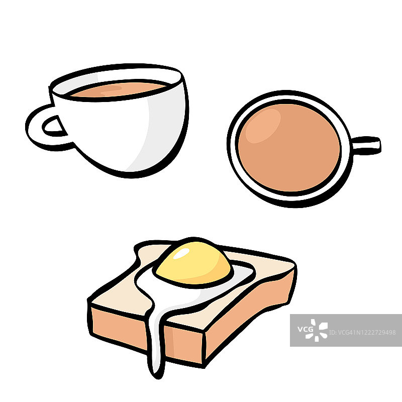 咖啡、鸡蛋和烤面包图片素材