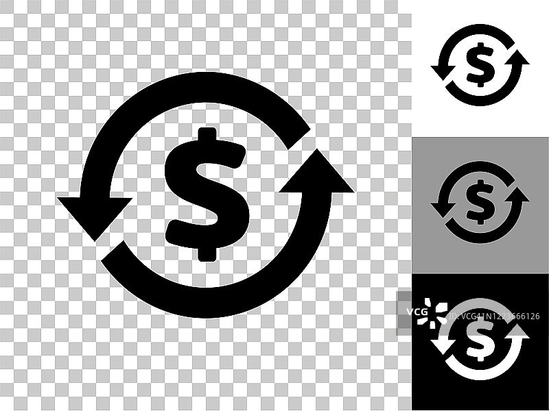 货币流通图标在棋盘上透明的背景图片素材