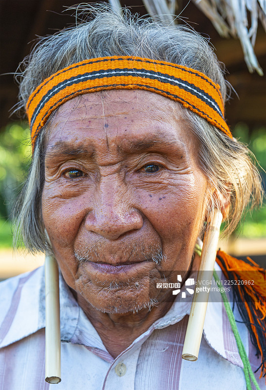 土著阿丘亚尔人，厄瓜多尔亚马逊雨林图片素材