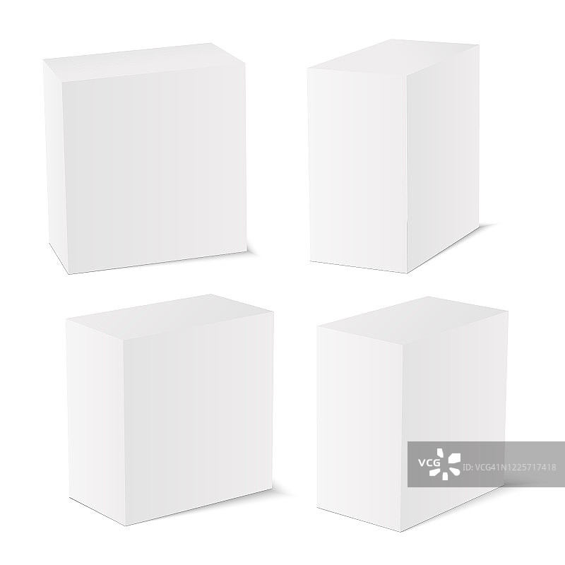 空白包装盒套。孤立在白色的。向量图片素材