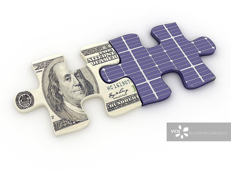 太阳能电池板可再生能源省钱难题图片素材