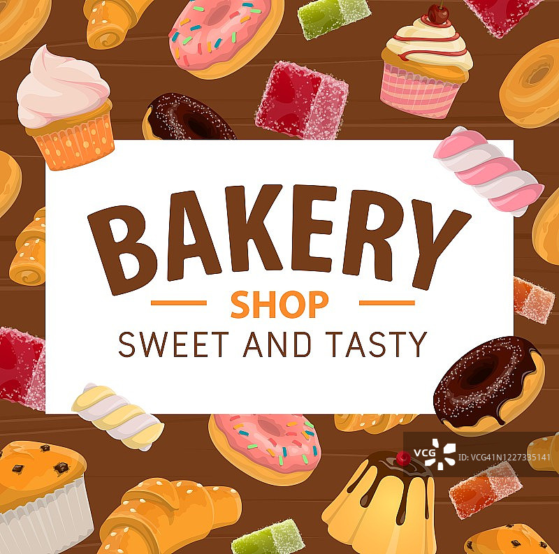 面包店糕点糖果和糕点甜点图片素材