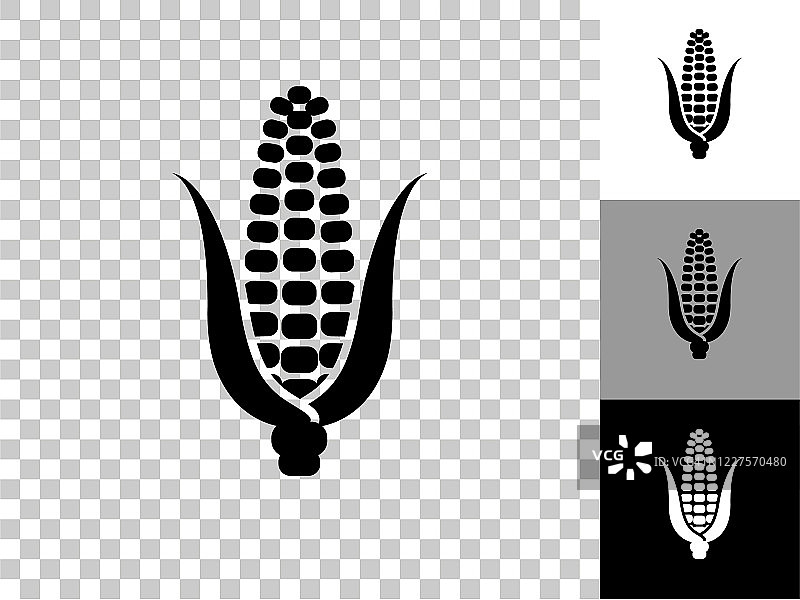 玉米图标在棋盘透明的背景图片素材