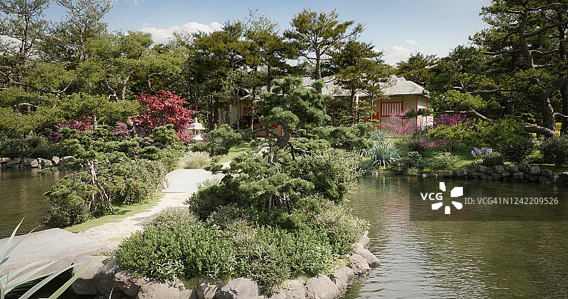 传统的日本花园图片素材