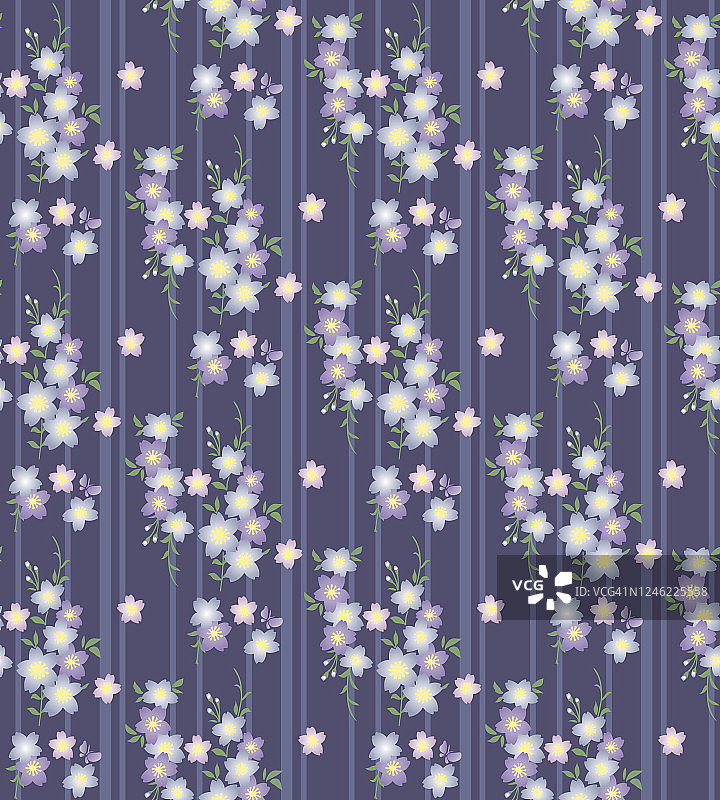 日本花束矢量无缝模式图片素材