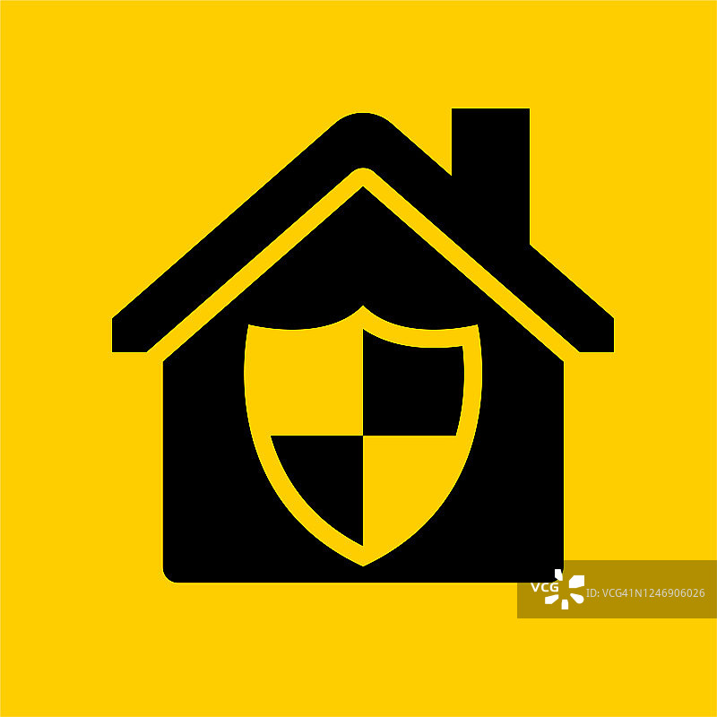 家庭保险保护盾房子图标图片素材