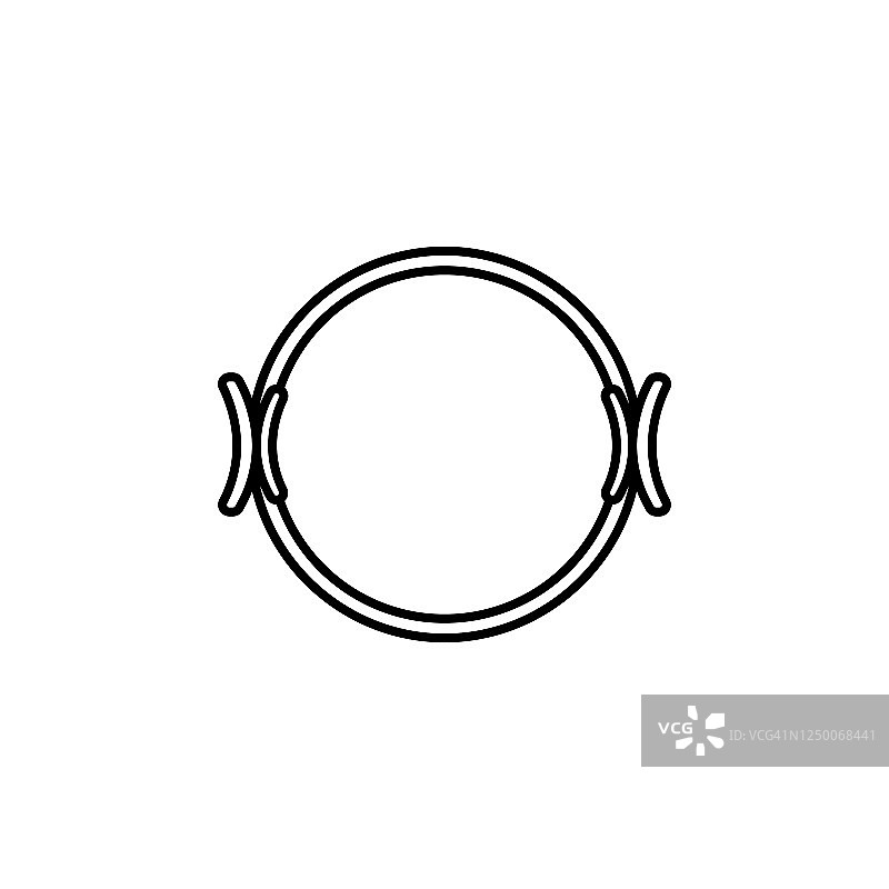 圆圈，瑜伽线插图图标上的白色背景图片素材