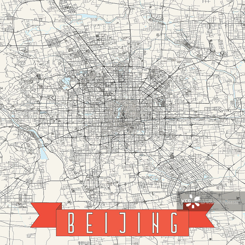 北京，中国矢量地图图片素材