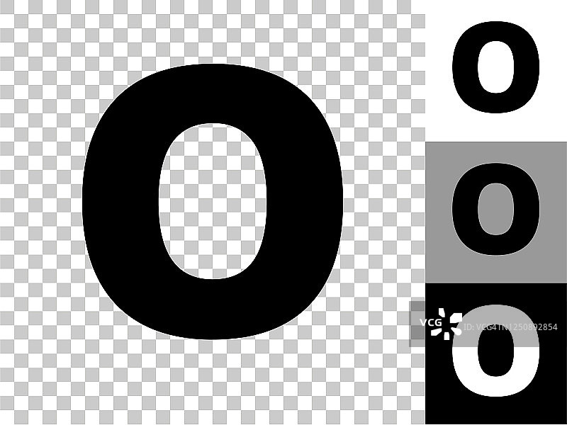 字母O图标上的棋盘透明背景图片素材