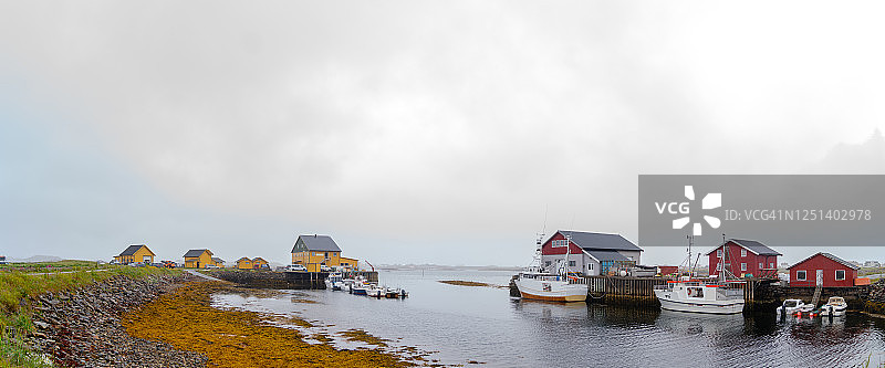挪威Røst古色古香的港口全景图片素材