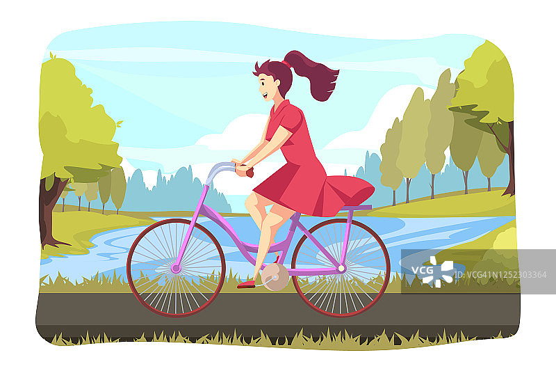 骑自行车，运动，骑自行车，休闲时间概念图片素材