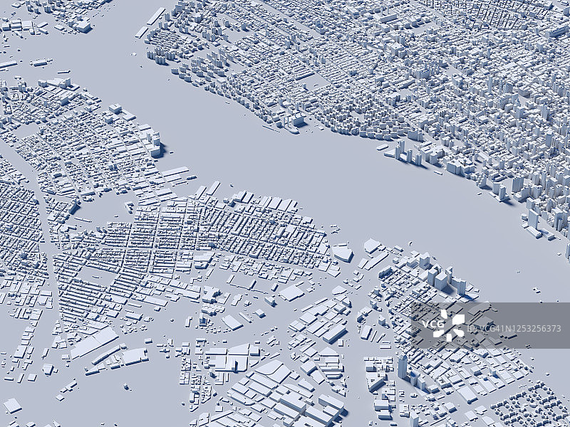 三维渲染数字城市天际线图片素材