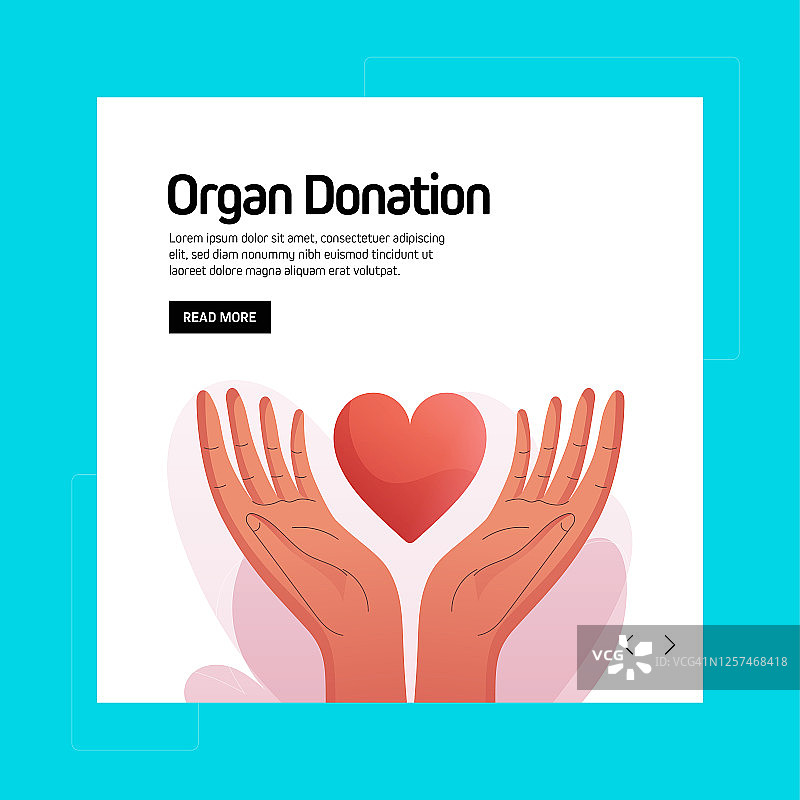 器官捐赠概念矢量插图网站横幅，广告和营销材料，在线广告，业务演示等。图片素材