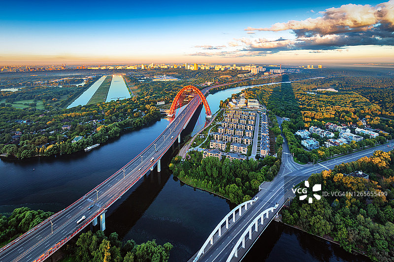 莫斯科绿色休闲区全景图片素材