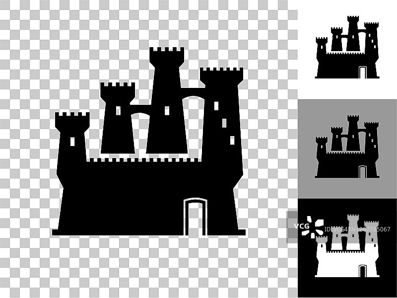 城堡图标在棋盘透明的背景图片素材