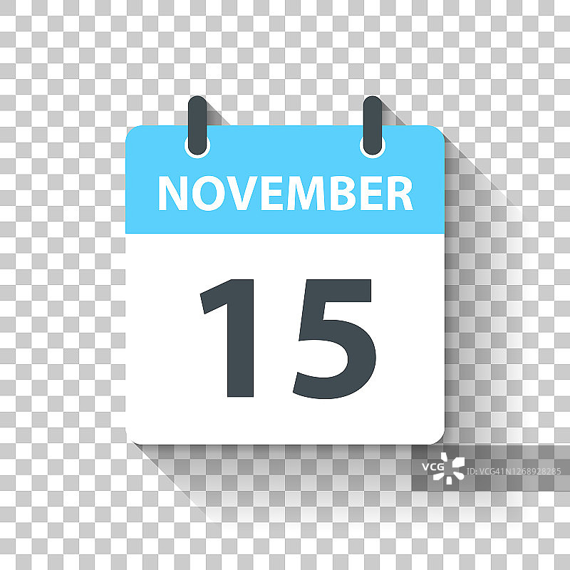 11月15日-日日历图标在平面设计风格图片素材