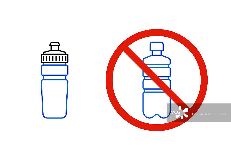 没有塑料瓶，只有可重复使用的水瓶标志图片素材