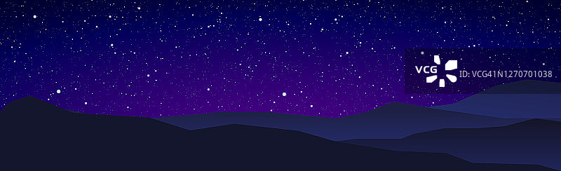 繁星点点的天空和飞翔的彗星图片素材