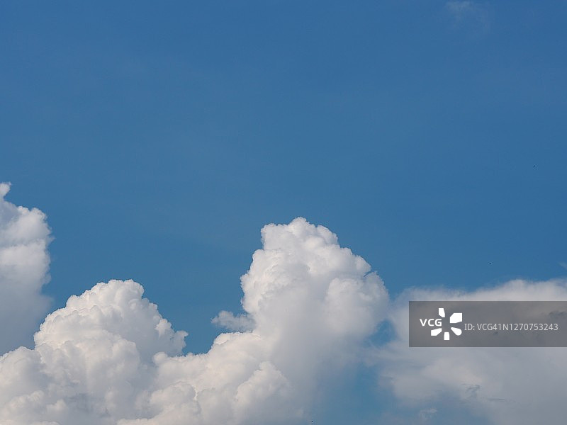 高层云，蓝天白云，自然背景，优美的自然环境，书写空间图片素材