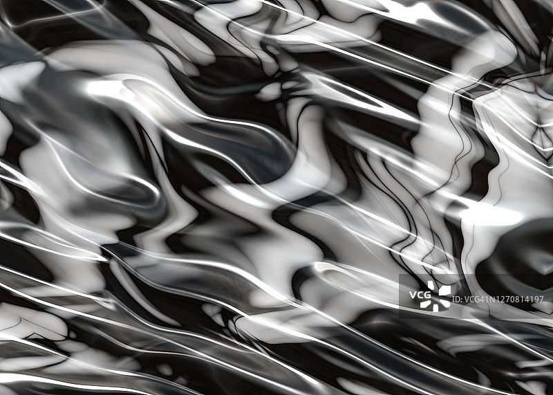银铝抽象条纹波状液体运动背景图片素材