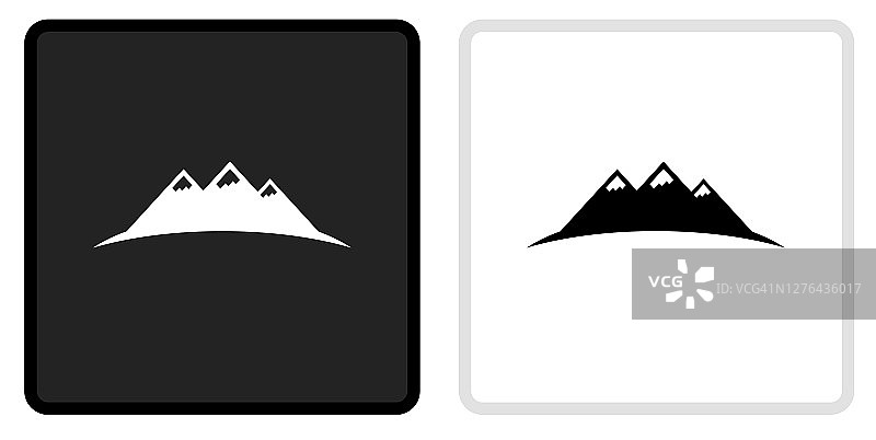 山脉图标上的黑色按钮与白色滚动图片素材