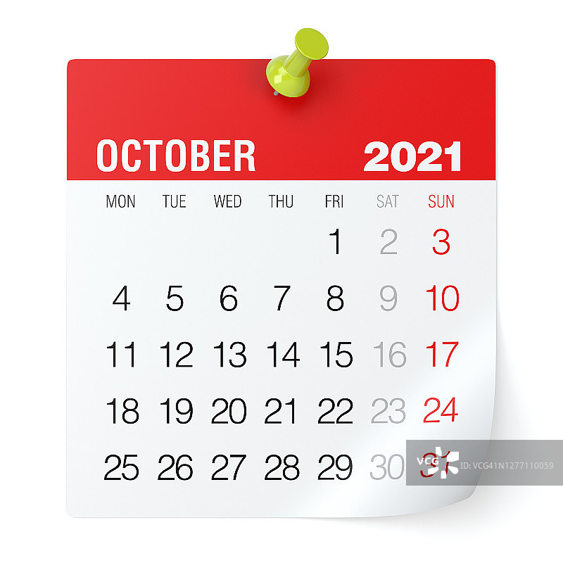 2021年10月-日历图片素材