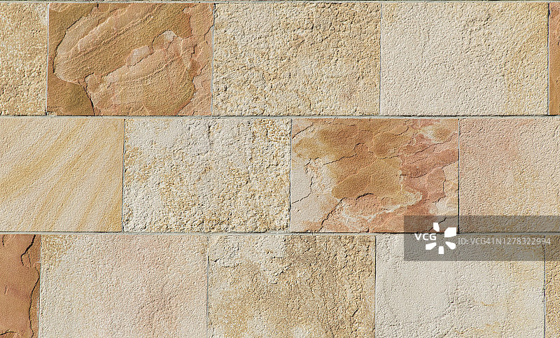 不同色调的矩形砂岩瓷砖作为背景图片素材
