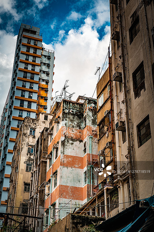 香港九龙油麻地的住宅大厦图片素材