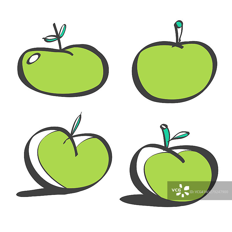 苹果的卡通插图图片素材