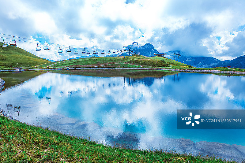 美丽的奥地利乡村，山湖景观景观图片素材