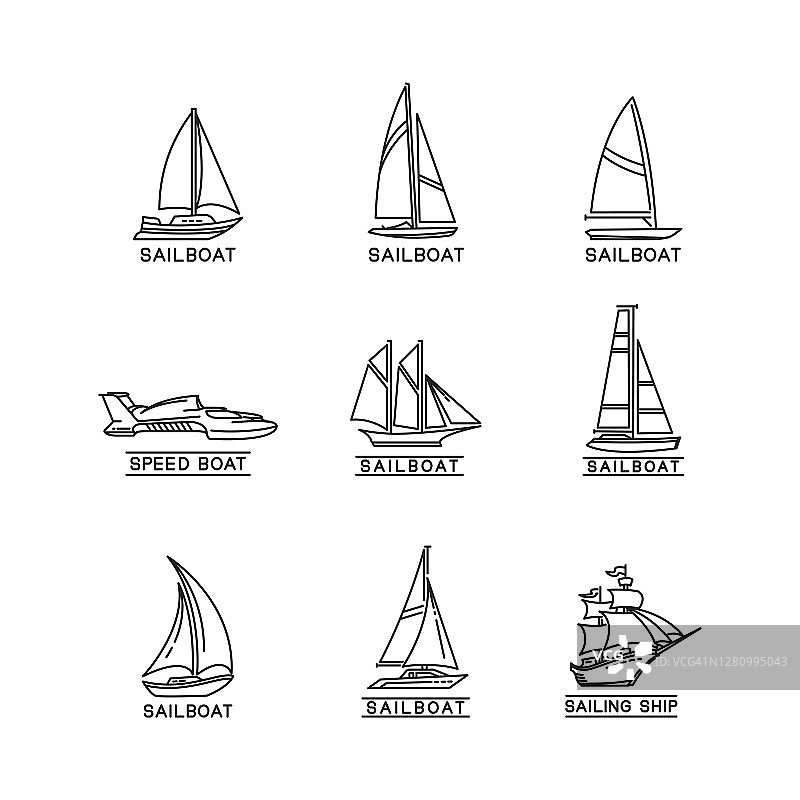 帆船外形设计图片素材