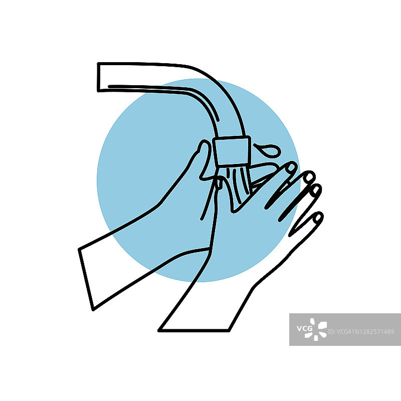 冠状病毒图标:洗手图片素材