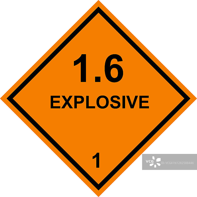 爆炸危险警告标志。图片素材