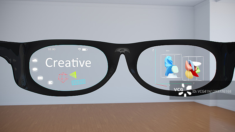 智能眼镜有助于增强现实技术的创新图片素材