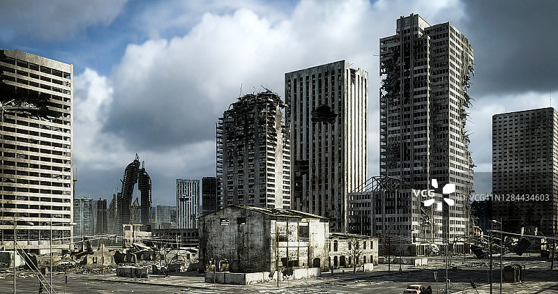 毁灭的城市图片素材