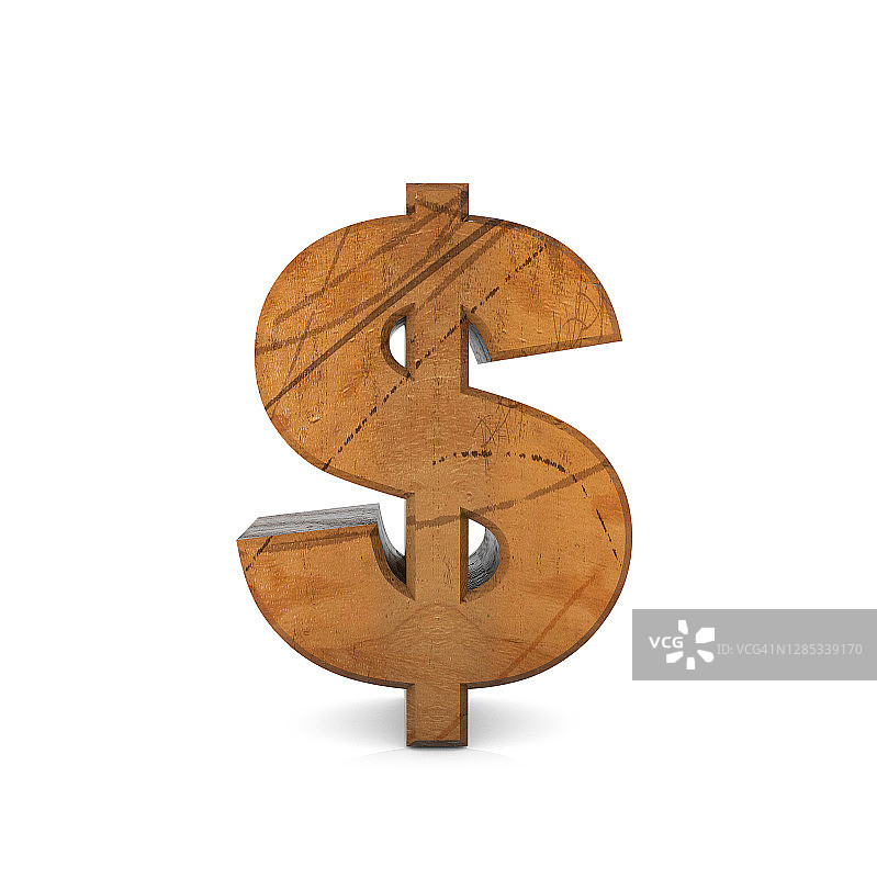 木制的美元符号图片素材